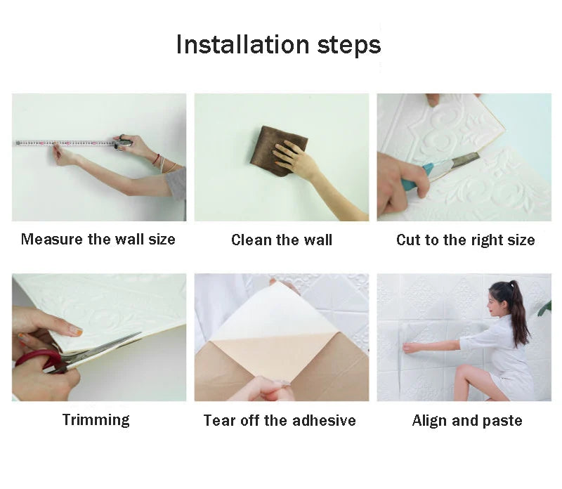 1-10pcs 70x70cm 3D Room Decor Decoration Self-adhesive Wall Stickers Foam Waterproof Anti-collision Wallpaper Ceiling Background