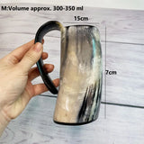 Drinking Horn Mug, 200-700ml Natural Ox Horn Cup & Coffee Stein Cool Unique Gift for Men and Women Home Decor for Beer Kitchen