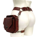 Punk Retro PU Waist Bag Casual Small Square Hip Packs For women's Crossbody Cross Multi-function Outdoor Leg Phone Pouch NEW