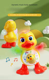 Electric Music Light Dancing Duck with Cute Blinking and Shaking Head Educational Electronic Pet for Children's Birthday Gift