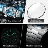 POEDAGAR Luxury Man Quartz Watch Waterproof Luminous Date Chronograph Watches For Men Stainless Steel Fashion Men's Watch Reloj