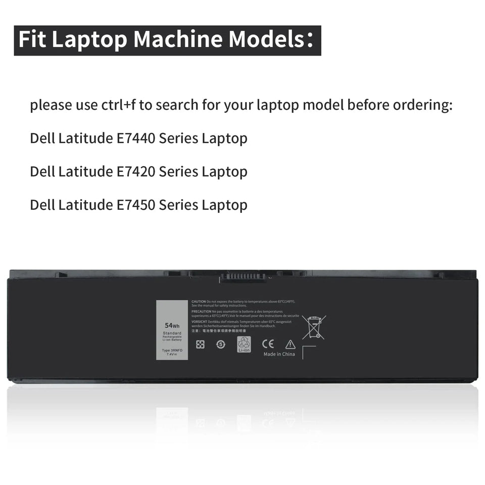 E7440 3RNFD Laptop Battery Replacement for Dell Latitude 14 E7450 E7420 Series Laptop V8XN3 34GKR 451-BBOG BBFV High Capacity