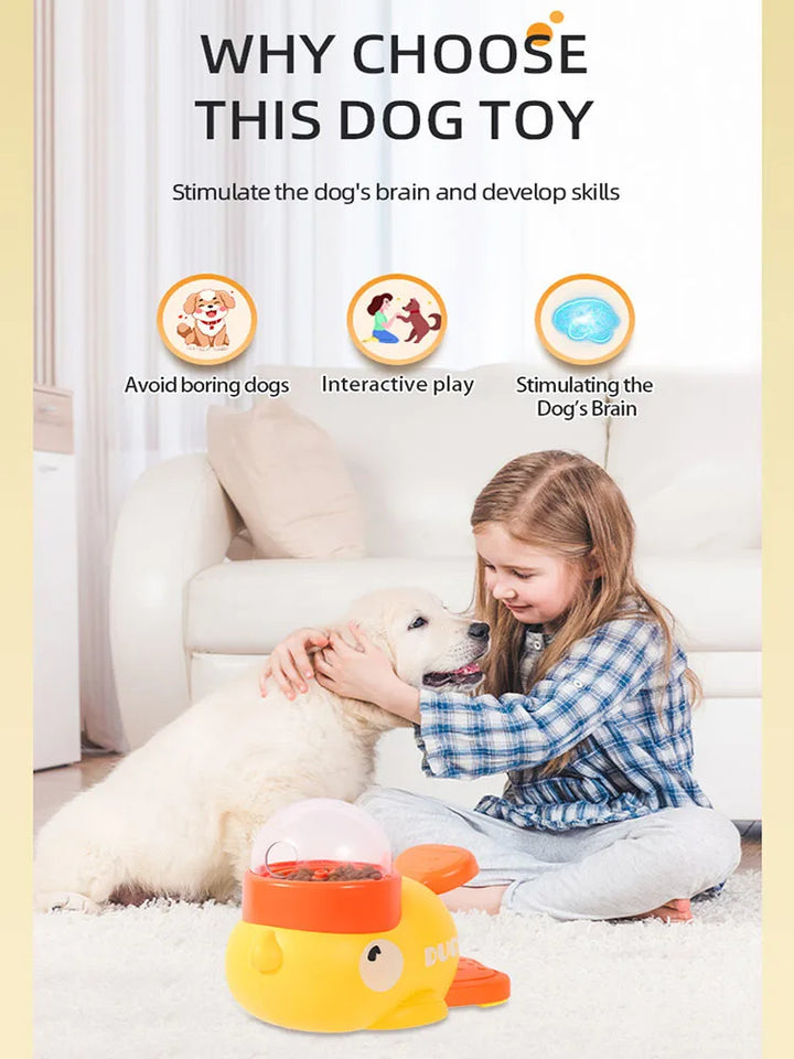 Little yellow duck pet leaking device pet interactive toys educational training device pet feeding device puppy leaking toys