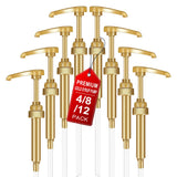 Coffee Syrup Pump Dispenser, 8 Pack of Syrup Pump for 750ml/25.4 oz Syrup Bottle, Gold Pumps for Coffee Syrup Bottle