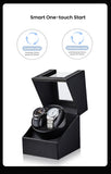 Double Watch Winder for Automatic Watches Automatic Watch Winder Leather Box 2 Slots Watch Winder for Men with Quiet Motor