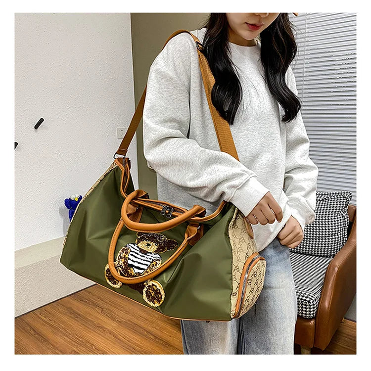 Travel Fitness Bag Luggage Bag Zipper Storage Bag Carry-on Duffle Bag With Single Shoulder Strap For Short Trips Swimming