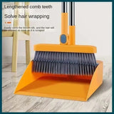 Foldable Broom and Dustpan Set, Compact Wall Mountable with Extra Stiff Bristles for Easy Storage & Cleaning