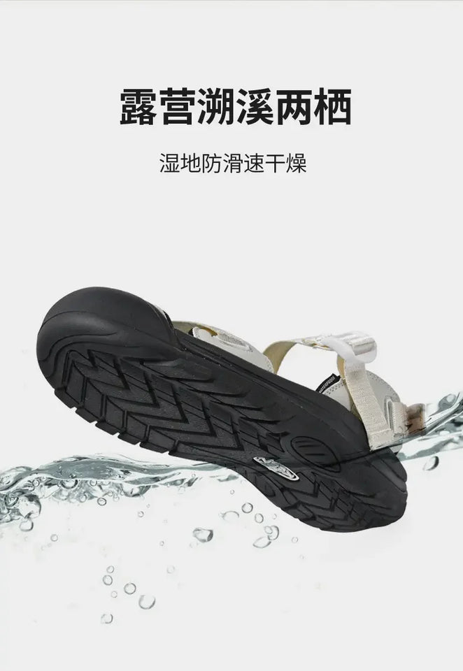 Summer New Handmade  Sandals Leisure Beach Shoes For womens  Outdoor Wading Shoes Man Breathable Casual Anti-collision Toe Flats