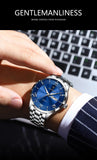 POEDAGAR Luxury Man Clock Waterproof Luminous Week Date Fashion Men's Wristwatch Stainless Steel Business Quartz Watches For Men