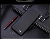 Men's PU Leather Long Clutch, Thin Business Card Holder, Men's Wallet, Brown, Black, Coffee, Pocket Coin Purse, Fashion 2024