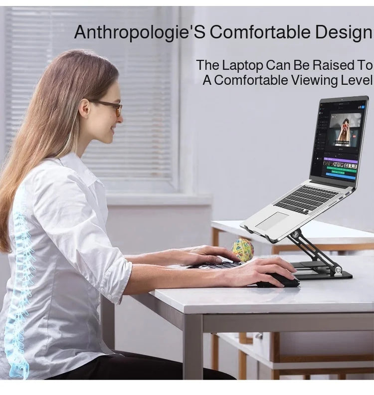 Laptop Stand Office Liftable Carbon Steel Laptop Stand Two in One Heightened Foldable Vertical Cooling Ergonomic Laptop Stand