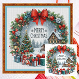 Full Embroidery Eco-cotton Thread 14CT Counted Christmas House Cross Stitch Kit
