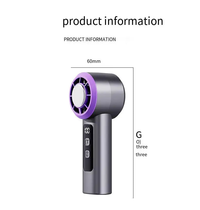 Refrigeration Turbo Cooling Mini Fan USB Adjustable Handheld Fan Suitable Office Outdoor Portable Personal Fan