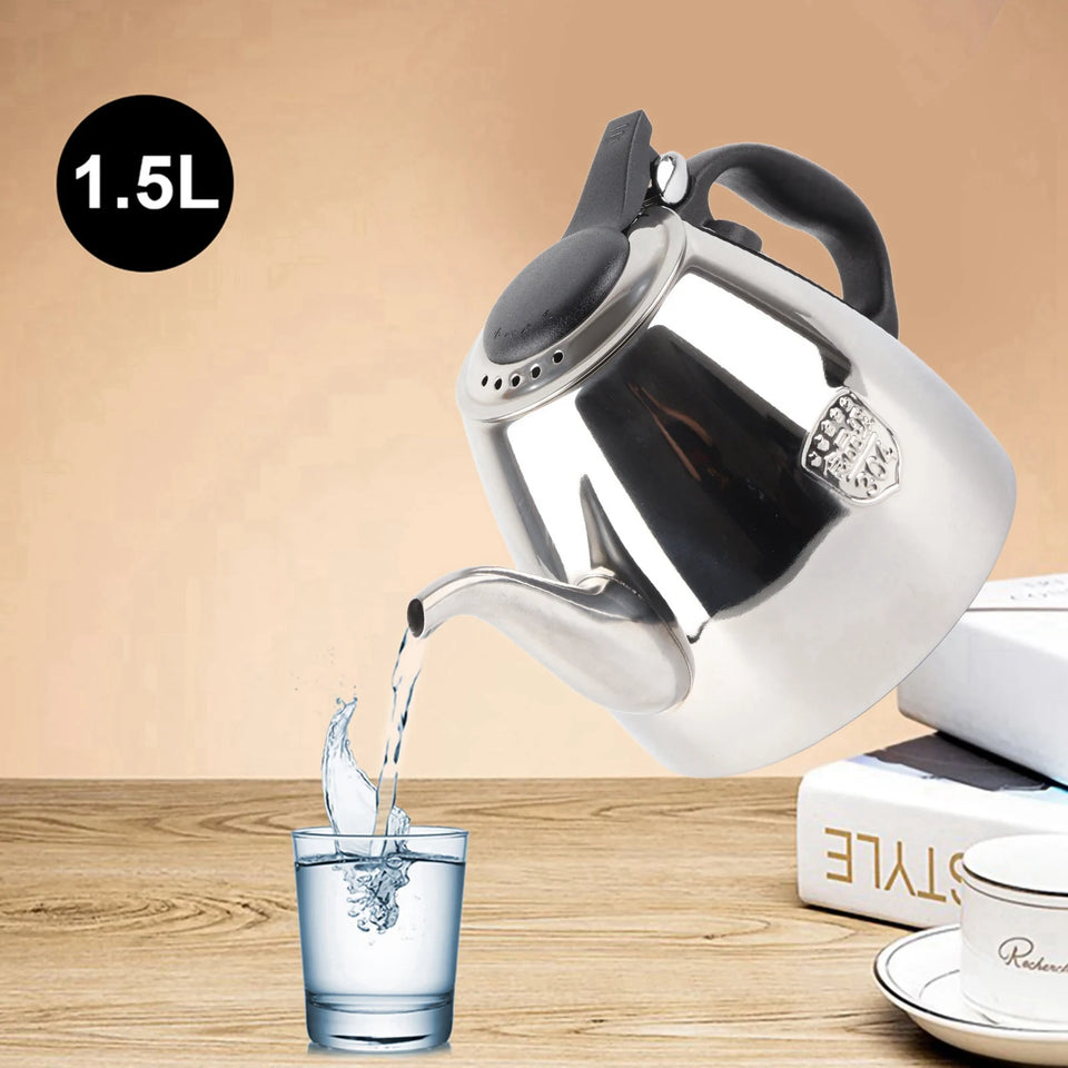 1.2l /1.5L Stainless Steel Stove Top Teapot Tea Coffee Pot Kettle Heat Proof Handle Stainless Steel Coffee Pot Stovetop Teapot