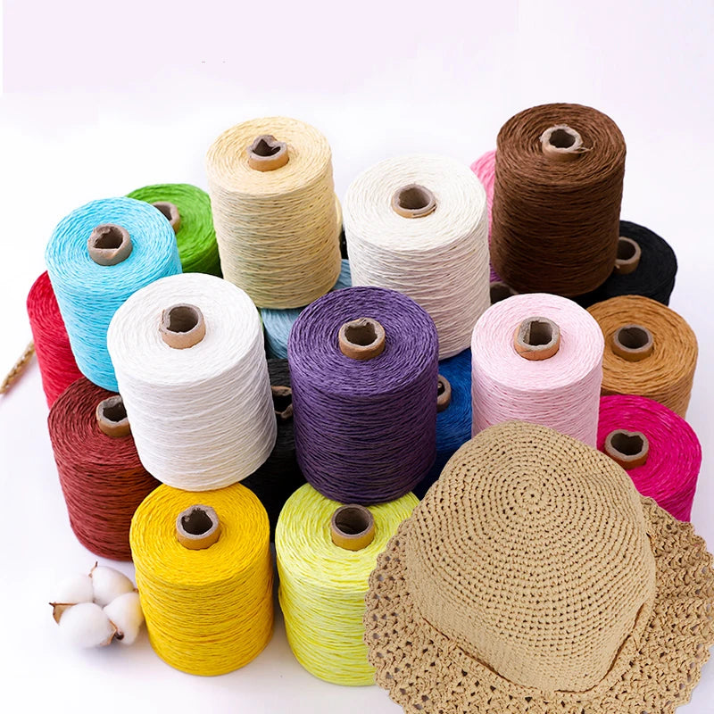 280-300M/roll Natural Raffia Straw Yarn for Knitting Crocheting Paper Threads Diy Handmade Summer Sunhat Beach Bag Freeshipping