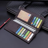 Men's PU Leather Long Clutch, Thin Business Card Holder, Men's Wallet, Brown, Black, Coffee, Pocket Coin Purse, Fashion 2024