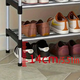 5-Layer Stackable Shoe Rack, Space-Saving Black & Blue Vertical Shoe Storage Cabinet for Wardrobes & Corners
