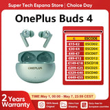 OnePlus Buds 4 Global Version True Wireless Bluetooth Headset 55dB Long Range AI Call Noise Active Reduction IP55 Waterproof