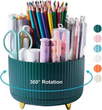 360 Degree Rotatable Pen Holder, 5 Slots Office Desk Organizer, Pencil Holder for Desk Multi-Functional Pencil Cup Desktop Stati