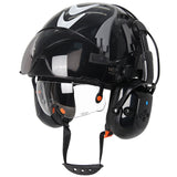 CE Safety Cap w/ 5.0 Bluetooth Earmuffs Reflective Stickers Double Goggles Construction Engineer Helmets ABS Industrial Hard Hat