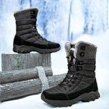 New Winter Waterproof High Top Men Boots Plush Warm Snow Boots Men Sneakers Ankle Boots Outdoor Men's Desert Boots Botas Hombre