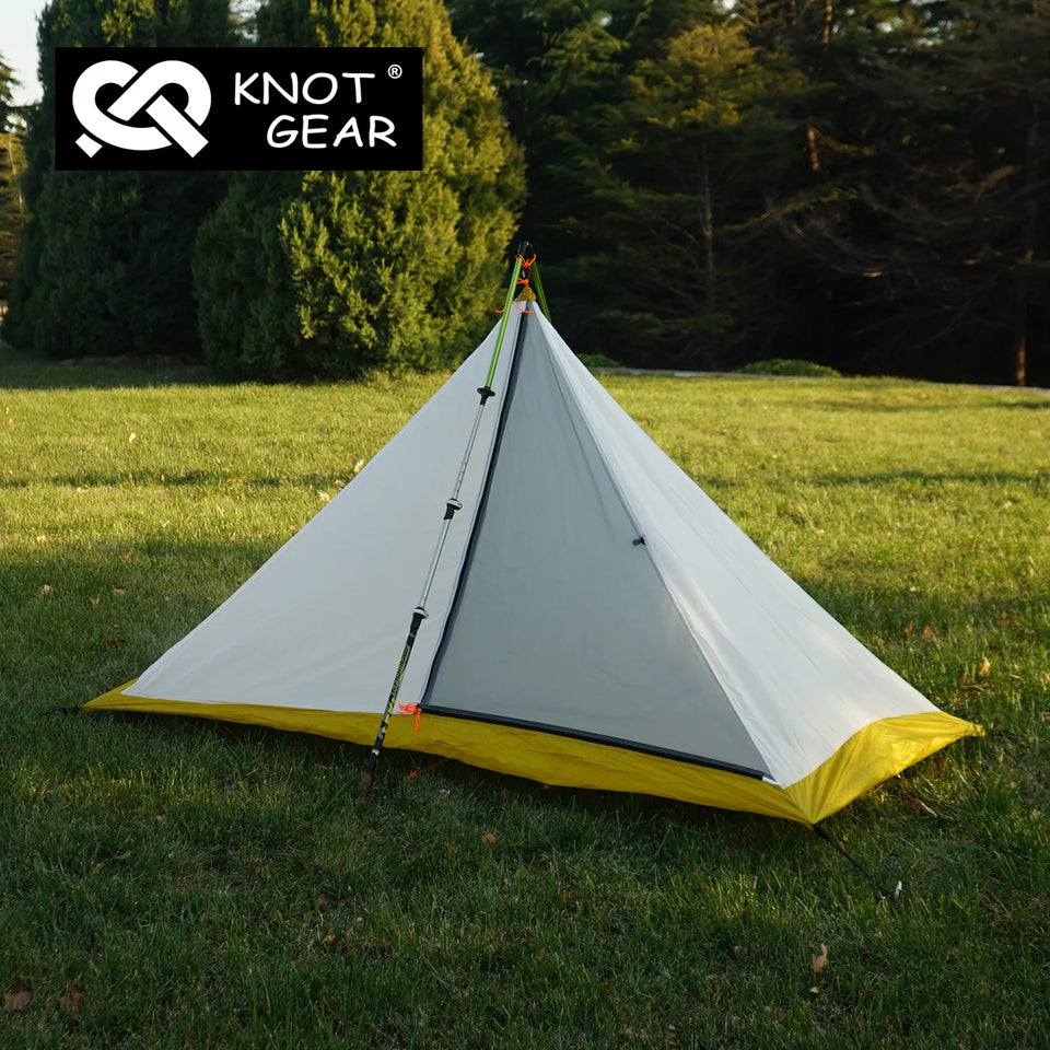 Knot Hufu1 Outdoor Camping Pyramind Tent Lightweight 20D Double Silicone Hiking Traveling Backpack 1P-2P Octagonal Tent