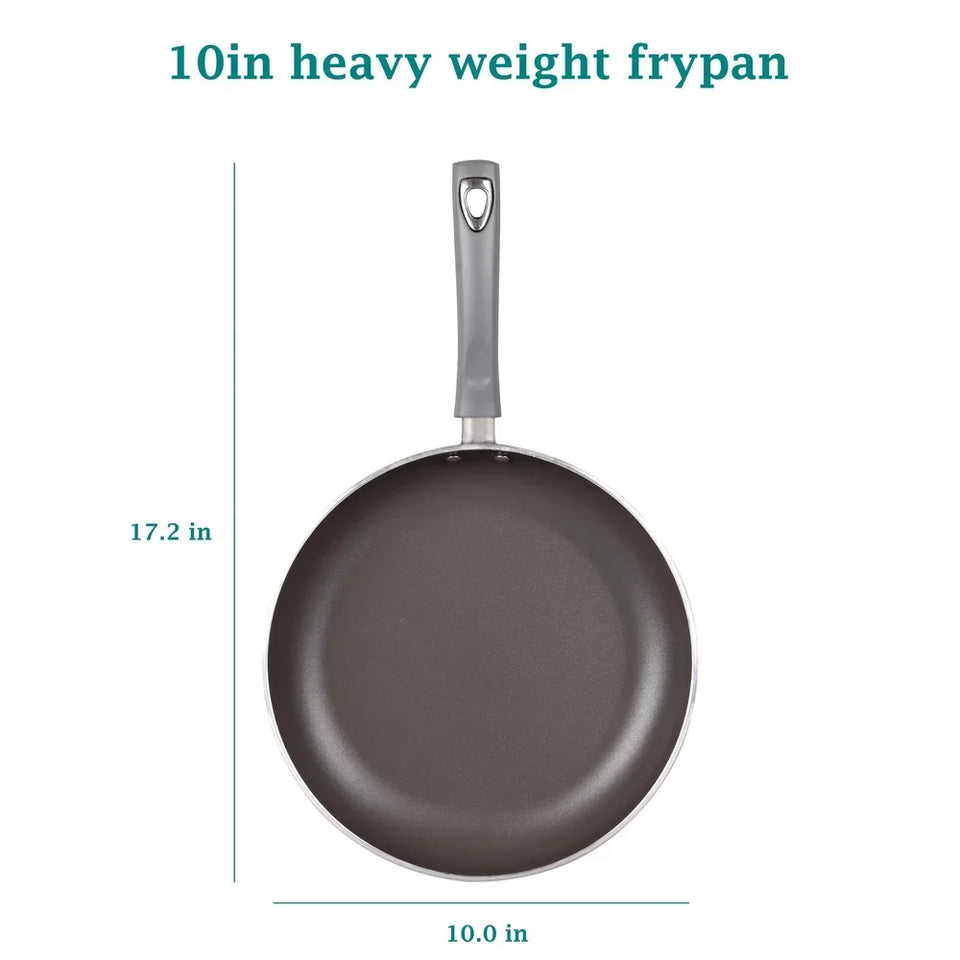 10 Inch Heavy Duty Nonstick Aluminum Skillet Easy Release Dishwasher Safe Anti-Slip Handle Perfect Everyday Cooking