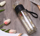 Tea Water Bottle High Borosilicate Glass Double Layer Tea Water Cup Infuser Tumbler Drinkware Water Bottle With Tea Filter