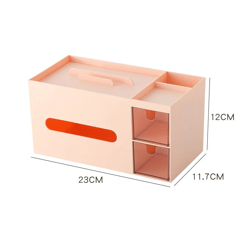 Tissue Box Napkin Holder Remote Control Storage Desk Organizer Office Multifunctional Sundries Stationery Ontainer Storage Home