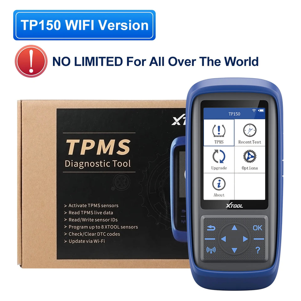XTOOL TP150 WiFi TPMS Diagnostic Tool Program TS100 Sensor Read/Clear DTCs OBD2 TPMS Activate & Relearn All Sensors Free Update