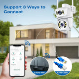 8MP 4K Dual Lens Wifi Camera Ai Auto Tracking Waterproof Security CCTV Video Surveillance Camera Police Light Alarm IP Camera