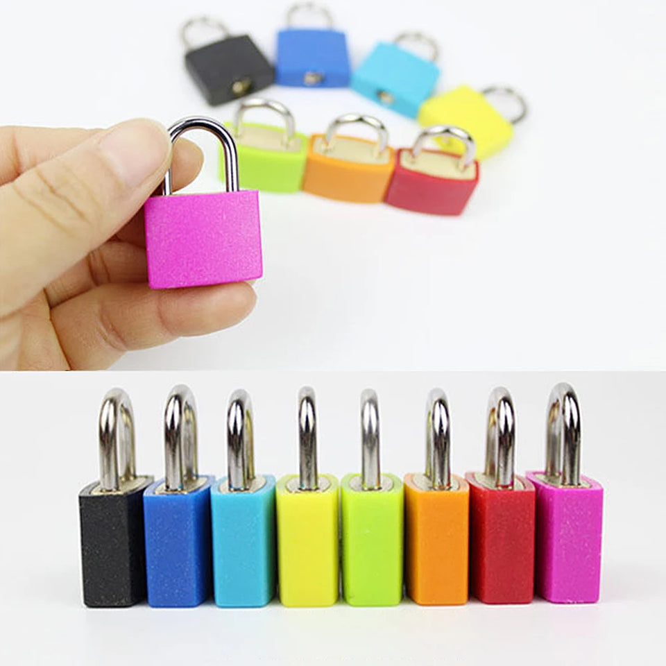 8pcs Mini Padlock Zinc Alloy Colorful Travel Anti-Theft Lock Plastic Case Drawer Luggage Padlock for School Dormitory Gym Locker