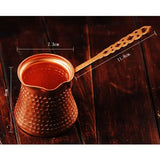 Turkish Coffee Pot Hand Hammered Copper Drip Coffee Maker Cezve Ibrik Milk Thermos Cup Mocha Pot Brass Handle Coffee Accessories