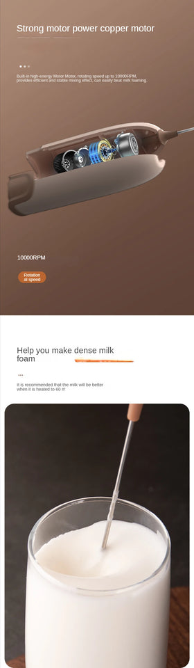Electric Milk Frother Kitchen Drink Foamer Mixer Stirrer Coffee Cappuccino Creamer Whisk Frothy Blend Whisker Egg Beater