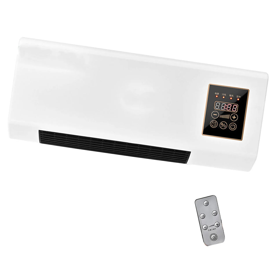 2 in 1  Portable Air Conditioning Cool Warm Dual Use Wall Mounted Heater 1800W Wall Mounted with Remote Control for Bedroom