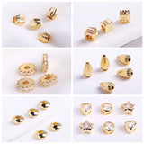 18k Gold Plated Spacer Beads For Bracelet Making,Separators For Beads,Jewelry Fittings,DIY Jewellery Making Supplies Wholesale