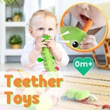 Baby Toys Musical Caterpillar Infant Stuffed Animal Toy with Crinkle Rattles Soft Sensory Toys Newborn Boys Girls 0 3 6 12 Month