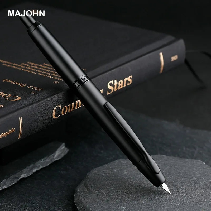 MOONMAN A1 Metal Press Fountain Pen EF 0.4MM Nib Fish Scale Pattern Design Writing Ink Pens Stationery School Office Supplies