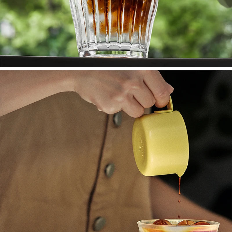 MUVNA Glass Coffee Cup 100ml 160ml 220ml 320ml Espresso Cups Coffee Accessories Anti-Scald Coffee Mugs Glass Transparent Gray
