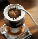 MHW-3BOMBER Meteor Dripper 1-2 Cups Pour Over Coffee Dripper With Wooden Base Ceramics Coffee Dripper For Manual Brew Barista