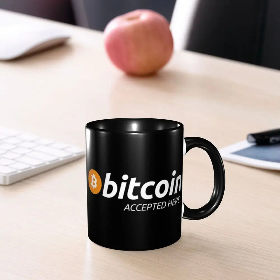 Bitcoin Accepted Here Coffee Mug DIY Customized Ceramic Tea Milk Mug
