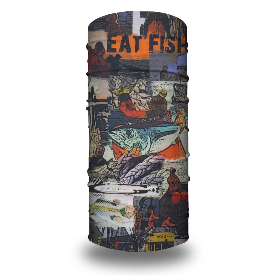 Fish Scales Pattern Neck Gaiter Fishing Face Mask Men Women Outdoor Sport Seamless Tube Bandana Headband Balaclava Cycling Scarf