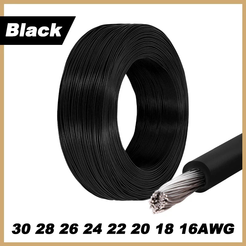 2~50m Electronic Wire UL1007 30 28 26 24 22 20 18 16AWG 300V LED Lamp Lighting Connect Line PVC Insulated Tinned Copper Cable