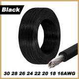 2~50m Electronic Wire UL1007 30 28 26 24 22 20 18 16AWG 300V LED Lamp Lighting Connect Line PVC Insulated Tinned Copper Cable