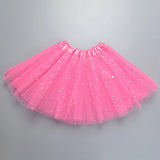 Kids Baby Star Glitter Dance Tutu Skirt For Girl Sequin 3 Layers Tulle Toddler Pettiskirt Children Chiffon 2-8T