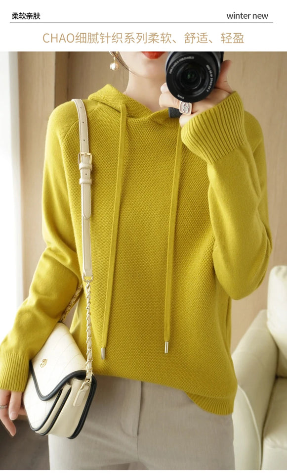 Hoodies And Sweatshirts Long Sleeve Sweaters For Women Wool Clothing New Arrivals Knitted Jumpers Female Outerwears Fashion Tops