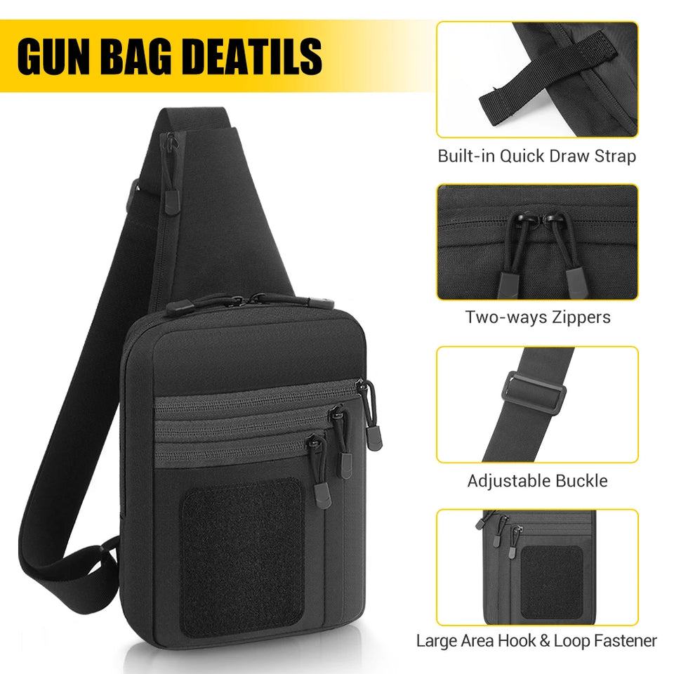 Concealed Carry Bag Tactical Crossbody Sling Backpack Shoulder Gun Holster Bag Chest Pack EDC Pouch Pistol Holster Bag Hunting