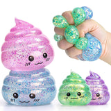 2026 Novelty Squishy Poo Stress Ball Squishies Toys Glitter Funny Stretch Squeeze Fidget Toys for Adults Fool's Day Prank Gift