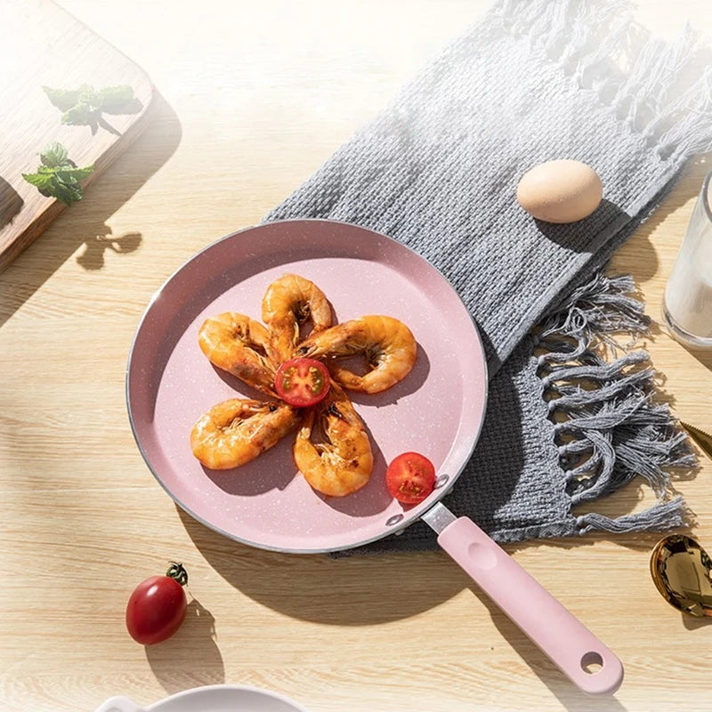 Flat Bottom Pan Pink Non-Stick Pot for Gas Stoves and Cooker Use Mini Omelettes Fried Eggs Pancake Baking Pans Frying Dropship