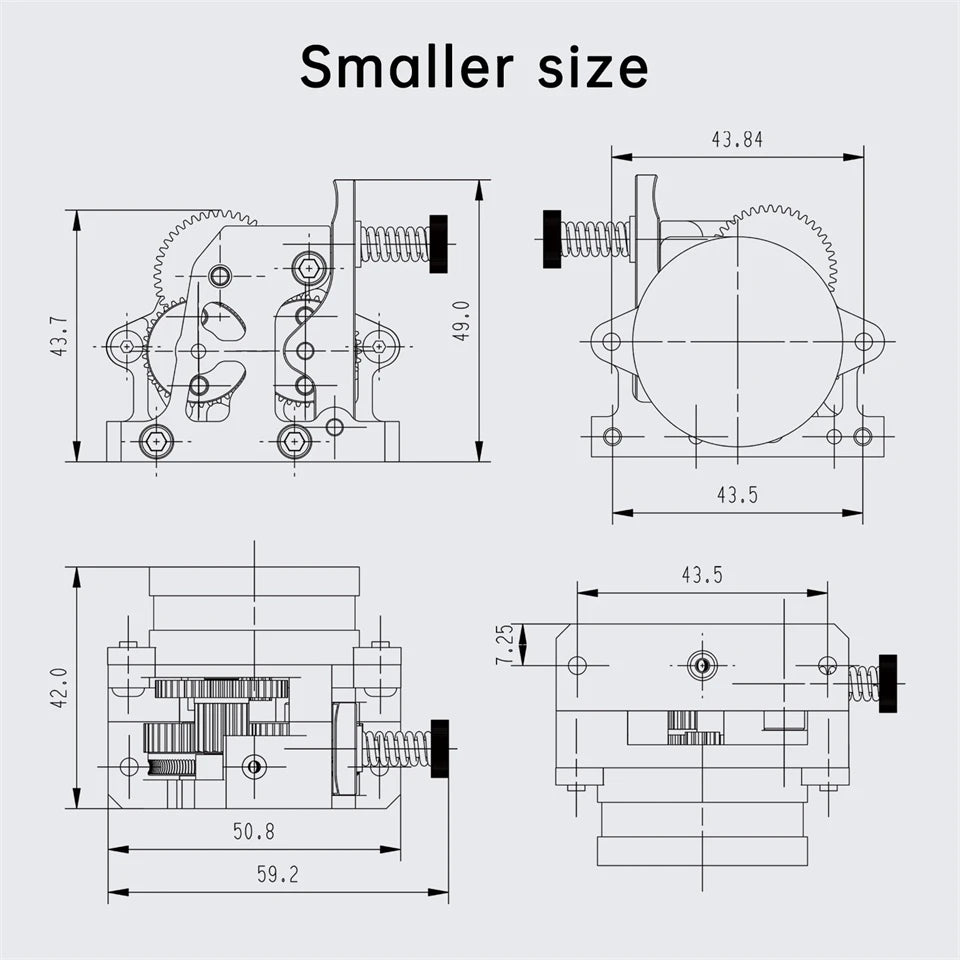 Dual Gear Extruder HGX-LITE-Extruder Hard Steel Reduction Gear With High Speed Motor for CR10 CR 10S Ender 3 V2 3D Printer Parts